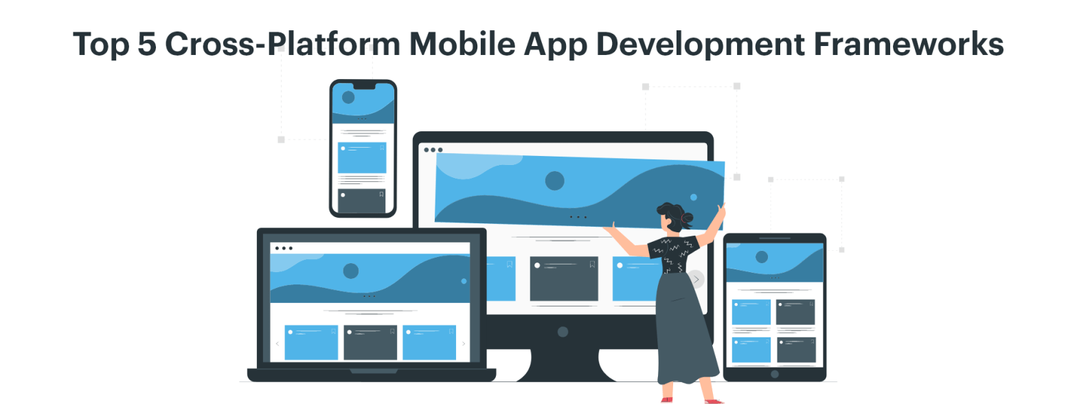 cross-platform mobile app development frameworks illustrations