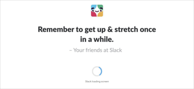 Loading screen of Slack