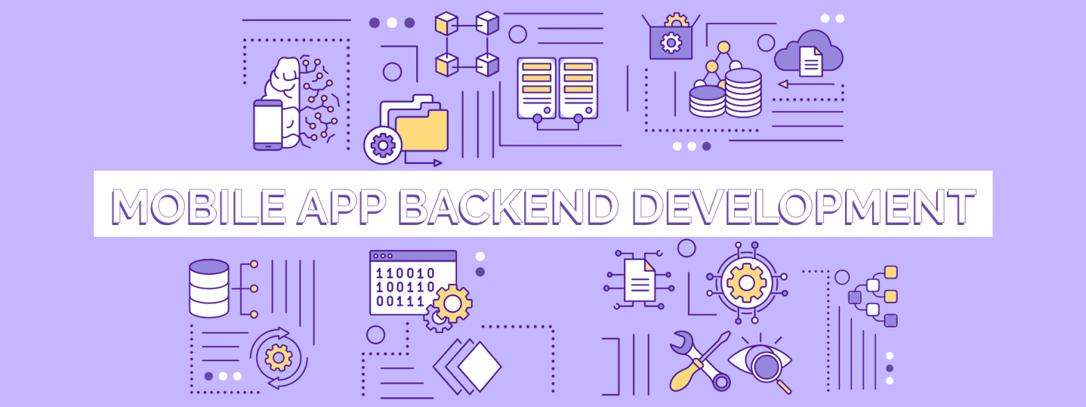 mobile app backend development illustration