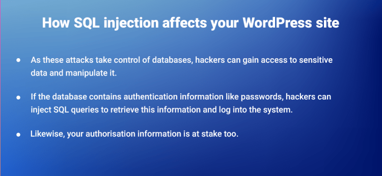 SQL injection harmful effects